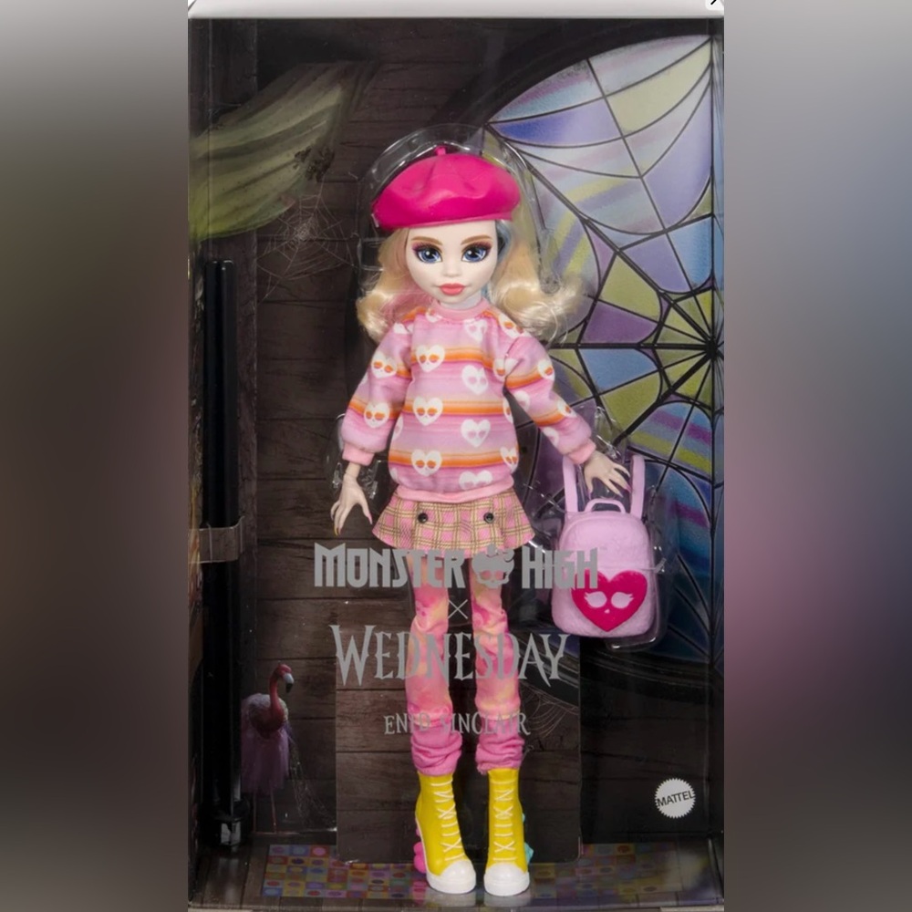 Monster High Enid Doll in Pink and Yellow Outfit